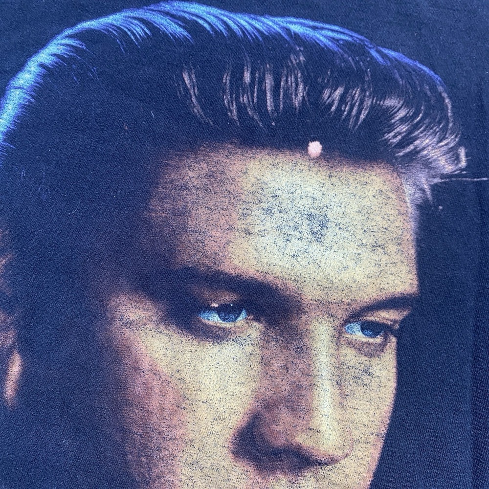 Vintage Elvis Presley Tee Shirt Rap Style Graceland M/L Distressed Black - Picture 2 of 7